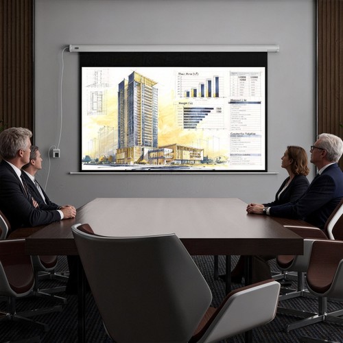 Homcom beamer leinwand hd - homcom, 16:9